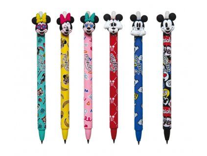 Gumovací pero Colorino Mickey Mouse, modrá náplň 0,5 mm, cvakací mechanismus