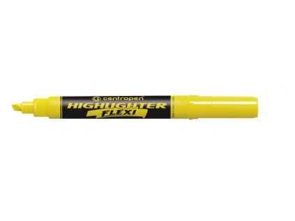 Centropen 8542 Highlighter Flexi zvýrazňovač žlutý, klínový hrot, šířka stopy 1–5 mm