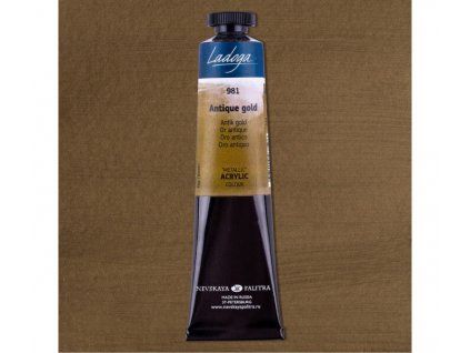 Nevskaya Palitra Ladoga metallic akrylová barva 46 ml, odstín Antique gold 981