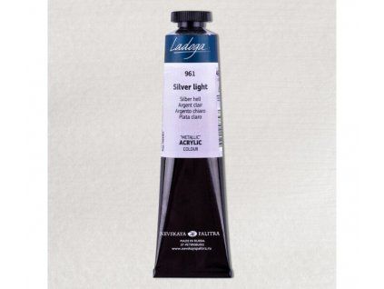 Nevskaya Palitra Ladoga metallic akrylová barva 46 ml, odstín Silver light 961, stříbrná