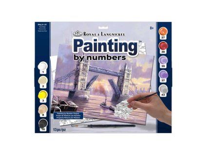 Royal Langnickel malování podle čísel A3 Tower Bridge, sada s akrylovými barvami pro děti 8+