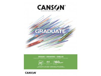 Canson Graduate Drawing skicák lepený A4, 30 listů, bílý kreslicí papír 160 g/m2