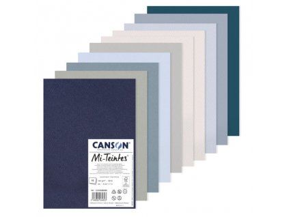 Canson Mi-Teintes A4 160g sada 10 archů, studené tóny, papír na pastel