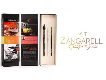 Tintoretto Zangarelli Kit, sada 3 akvarelových štětců v černé krabičce