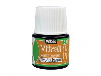 Pébéo Vitrail transparentní barva na sklo, odstín 59 hnědá jantarová, 45 ml