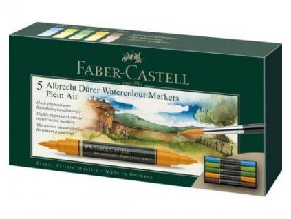 Faber-Castell Albrecht Dürer akvarelové popisovače sada 5 ks, téma Země a nebe