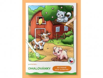 Omalovánky A5 Na farmě mezi zvířaty, sešit s obrázky domácích zvířátek pro předškoláky