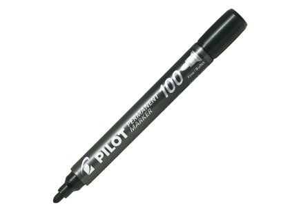Pilot 100 permanentní popisovač černý – kulatý hrot 1 mm