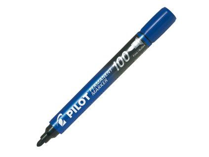 Pilot 100 permanentní popisovač modrý – kulatý hrot 1 mm