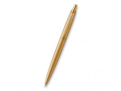 Kuličkové pero Parker Jotter XL Monochrome Gold GT, stiskací mechanismus, zlaté doplňky