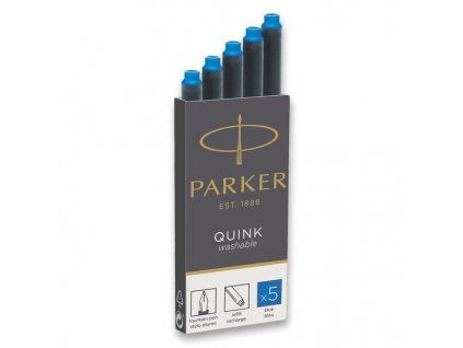 Inkoustové bombičky Parker Quink modré vypratelné, balení 5 ks do plnících per