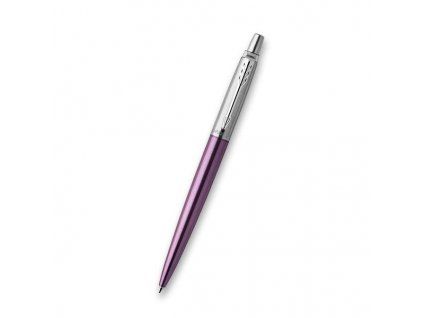 Kuličkové pero Parker Jotter Victoria Violet CT, lakované tělo z broušené nerezové oceli