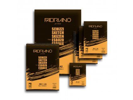 Fabriano Schizzi skicovací blok A2, 90 g, 60 listů, lepená vazba, jemné zrno