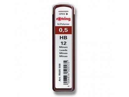 Rotring TIKKY tuhy do mikrotužky 0,5 mm HB, balení 12 tuh, tvrdost HB