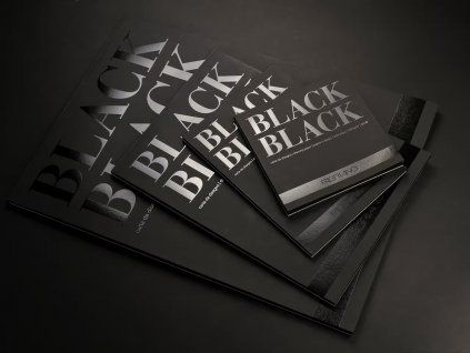 Fabriano BLACK BLACK 300g černý papír se sytou barvou, ideální pro pastely a barevné tužky