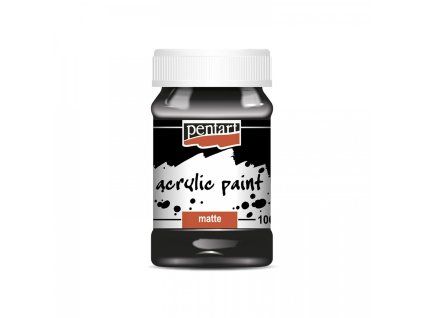 Matná akrylová barva Pentart 100 ml, odstín černá, pro malbu a dekorování