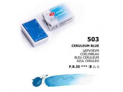 Nevskaya Palitra White Nights akvarelová barva 2,5 ml, odstín Ceruleum blue