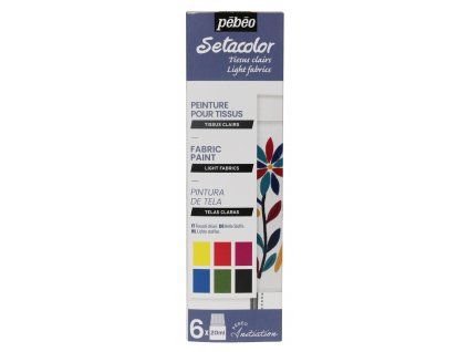 Pébéo Setacolor Light Fabric sada 6 × 20 ml, světlé průhledné barvy na textil