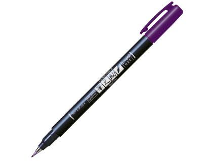 Tombow Fudenosuke Hard fialový, štětcový fix s elastickým hrotem pro lettering a kaligrafii