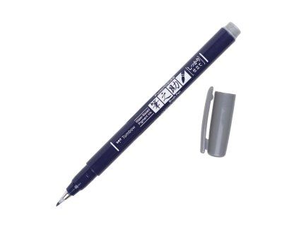 Štětcový fix Tombow Fudenosuke Hard šedý s elastickým hrotem pro lettering a kaligrafii