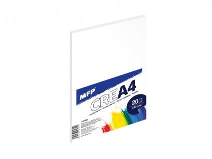 Kreslící karton MFP A4 250 g, balení 20 ks, bílý, vhodný na vodové barvy i tempery
