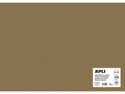 Barevný papír Apli 50x65 cm 170 g/m2, odstín lískový ořech, matný polokarton A2+