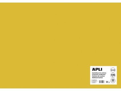 Barevný papír Apli 50x65 cm 170 g/m2, zlatožlutý polokarton formátu A2+