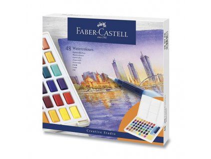 Faber-Castell sada 48 akvarelových barev s plnitelným štětcem a odnímatelnou paletkou