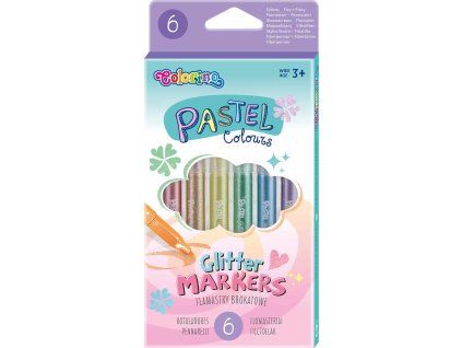 Colorino pastelové glitrové fixy, sada 6 barev