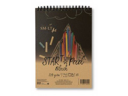 SM.LT Star Pad Black A5, blok s černým papírem 120 g/m2, 20 listů, kroužková vazba