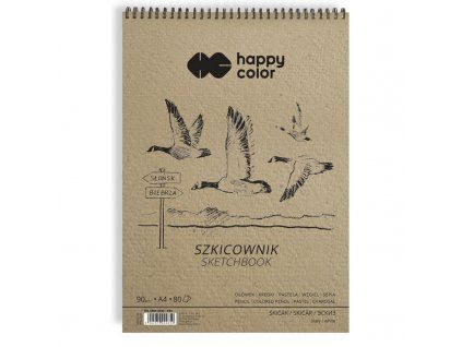 Happy Color Birds skicák A4, 80 listů, papír 90 g/m2, spirálová vazba