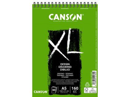Skicák Canson XL Dessin A5, 160 g/m2, 30 listů, kroužková vazba pro suchá média