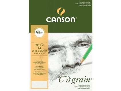 Canson C a Grain lepený blok A4, 125 g/m?, 30 listů, jemné zrno