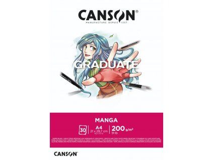 Canson Graduate Manga lepený skicák A4, 30 listů, 200 g/m?, pro manga a komiksy