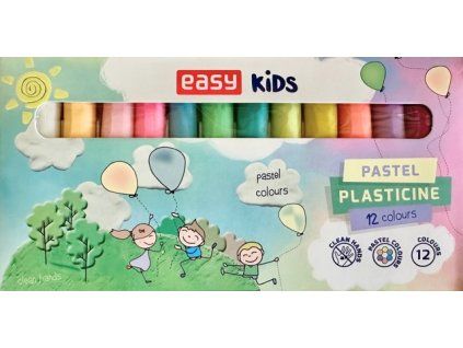 Plastelína Easy Kids, sada 12 pastelových barev, měkká modelovací hmota pro děti