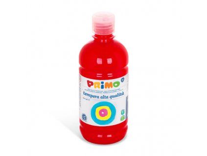 Tempera PRIMO Alta 500 ml, odstín červená, lahvička s dávkovačem a víčkem