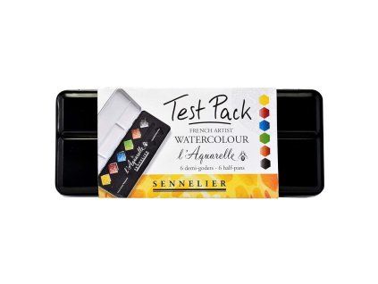 Sada akvarelů Sennelier L'Aquarelle, 6 půlpánviček v plechu