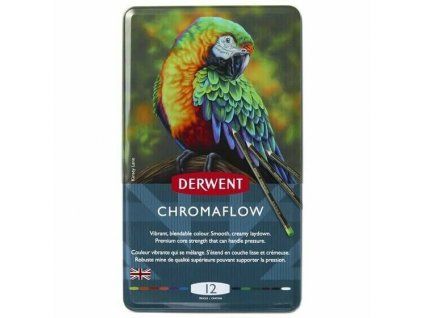 Derwent Chromaflow umělecké pastelky, sada 12 barev, měkké jádro