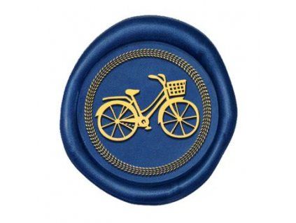 Pečetidlo Crasphire s motivem bicyklu, průměr 25 mm, kovová hlavice