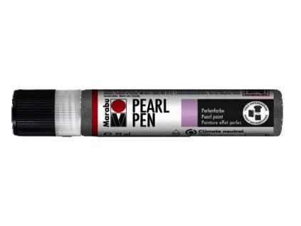 Marabu Pearl Pen 25 ml, třpytivě stříbrné tekuté pero, perleťová barva na textil a další povrchy