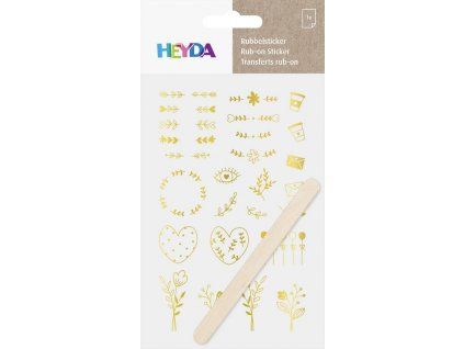 Heyda Propisot zlatý 10x19 cm, suchý obtisk s motivy ornamentů na aršíku