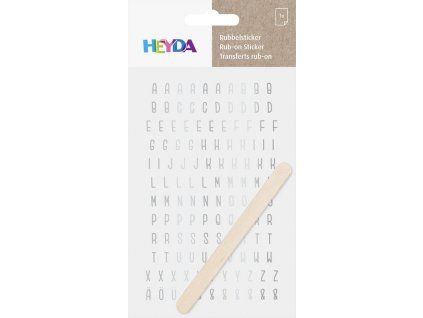 Heyda propisot stříbrný 10x19 cm, suchý obtisk s motivy abecedy na aršíku