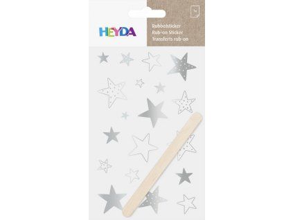 Heyda propisot stříbrný 10x19 cm s motivy hvězd, suchý obtisk na papír a další povrchy