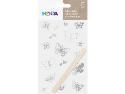 Heyda propisot stříbrný 10x19 cm s motivy motýlů, suchý obtisk na různé povrchy