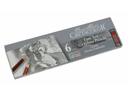 Cretacolor CLEOS sada 6 grafitových tužek 2B až 8B v plechovém obalu