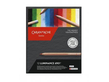 Caran D'ache Luminance sada 12 uměleckých pastelek, prémiové cedrové dřevo FSC