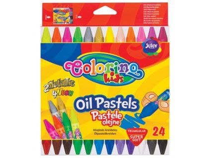 Colorino Kids olejové pastely, sada 24 barev pro děti od 3 let, krycí pigmenty