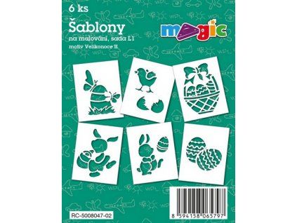 Magic papírové šablony sada L1 Velikonoce II, 6 motivů pro kreativní tvoření