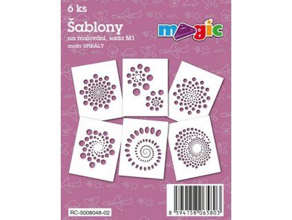 Magic papírové šablony sada M1 Spirály, 6 motivů pro kreativní tvoření a dekorování