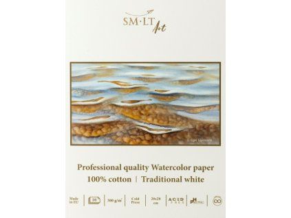 Akvarelový blok SM.LT Professional Quality A5, 300 g/m2, 10 listů, 100% bavlněný papír